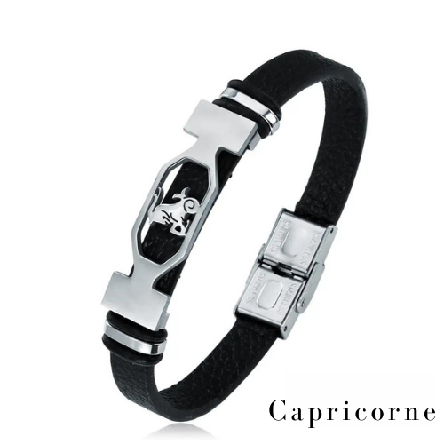 bracelet cuir pour homme signe astro capricorne