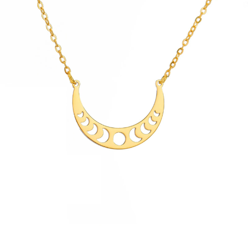 collier lune croissante acier inoxydable