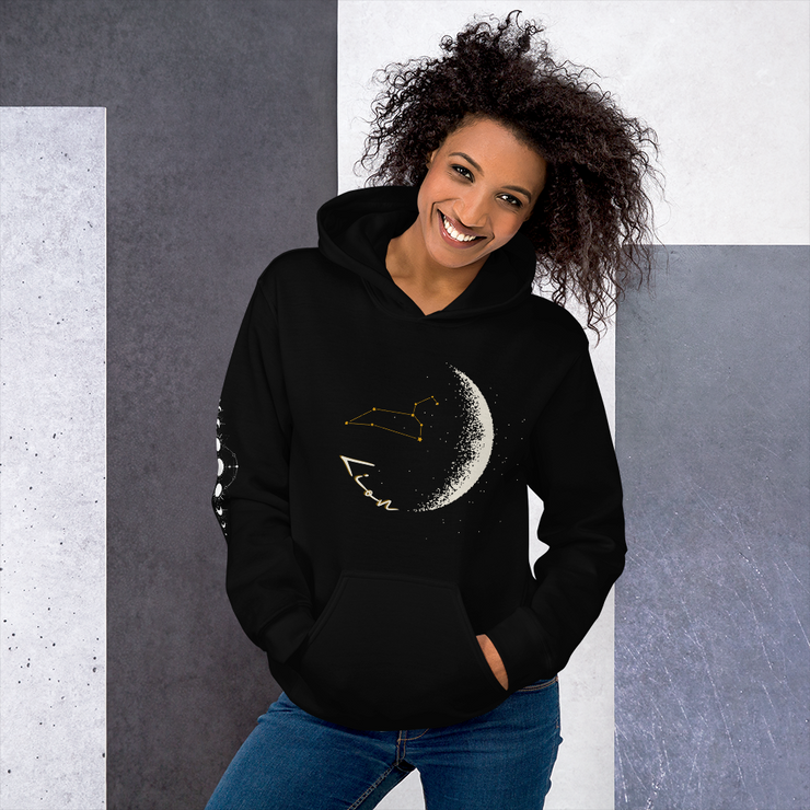 sweat noir femme signe astro lion