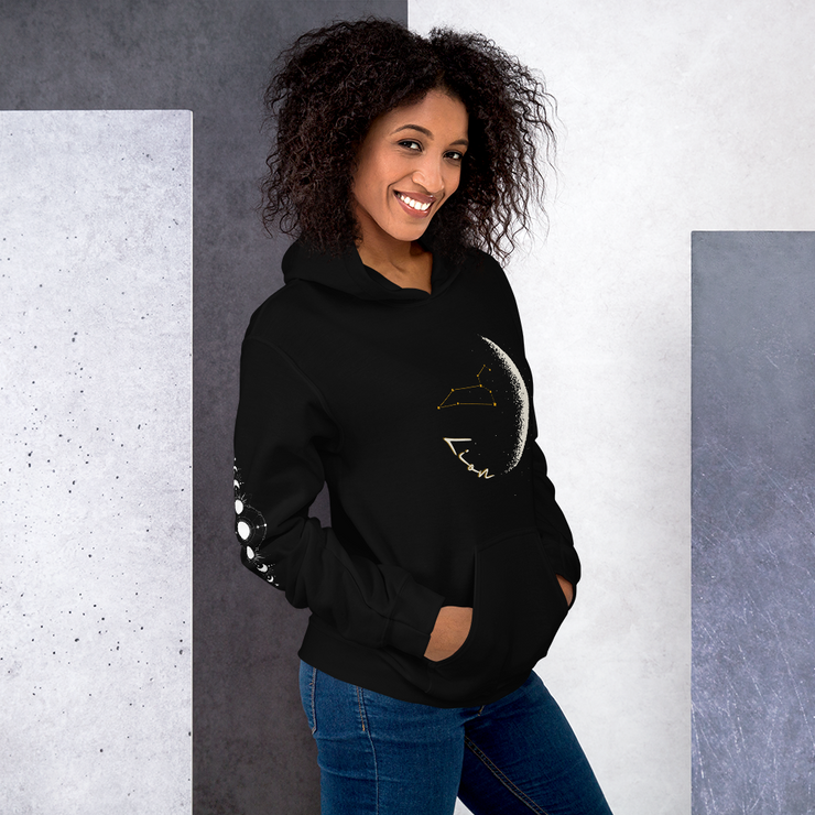 femme signe astro lion sweat noir