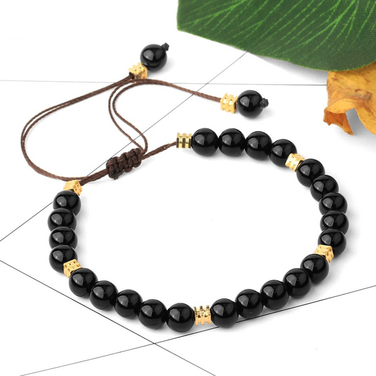 Bracelet en pierre naturelle onyx noire |Therapietra