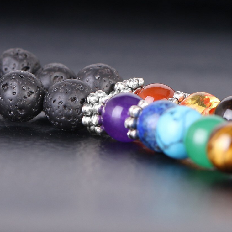 bracelet 7 chakras en pierre naturelle |Therapietra