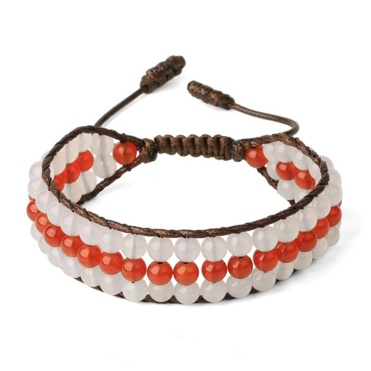 bracelet en pierre naturelle agate rouge |Therapietra