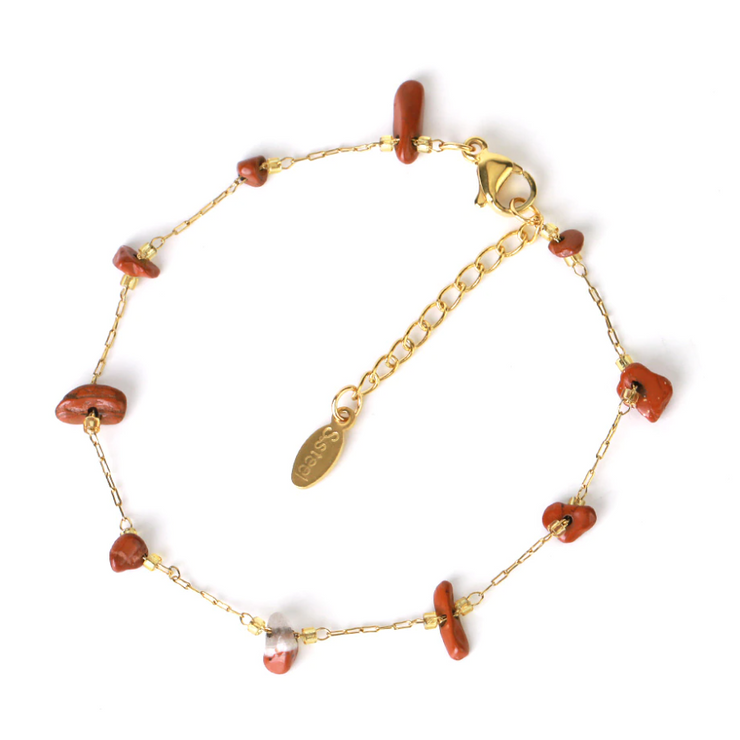 bracelet en pierre naturelle jaspe rouge |Therapietra