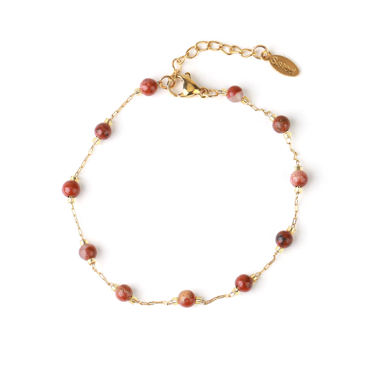 bracelet jaspe rouge en pierre naturelle |Therapietra