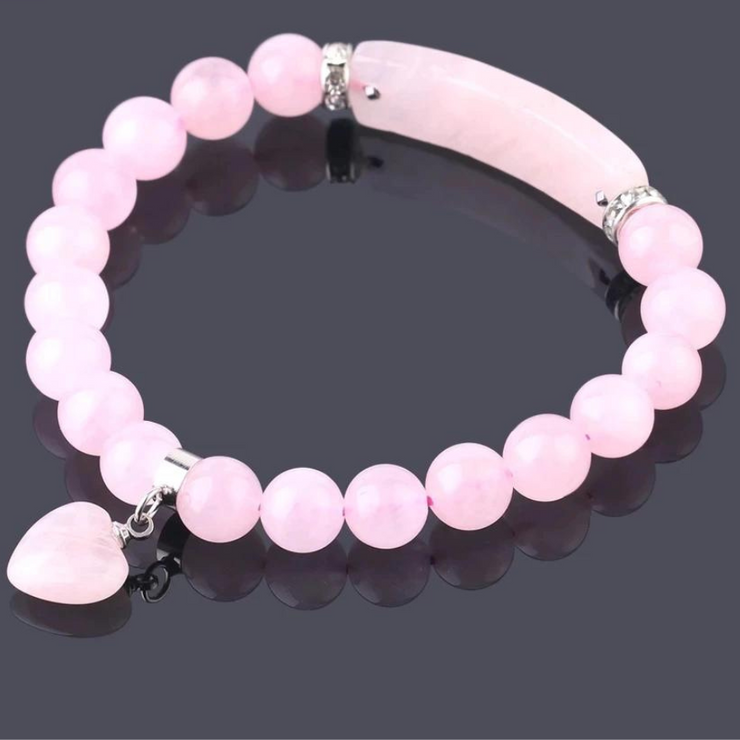 bracelet en pierre naturelle quartz rose |Therapietra