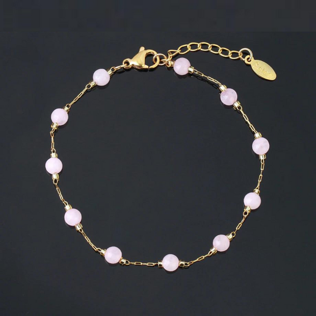 bracelet quartz rose en pierre naturelle |Therapietra