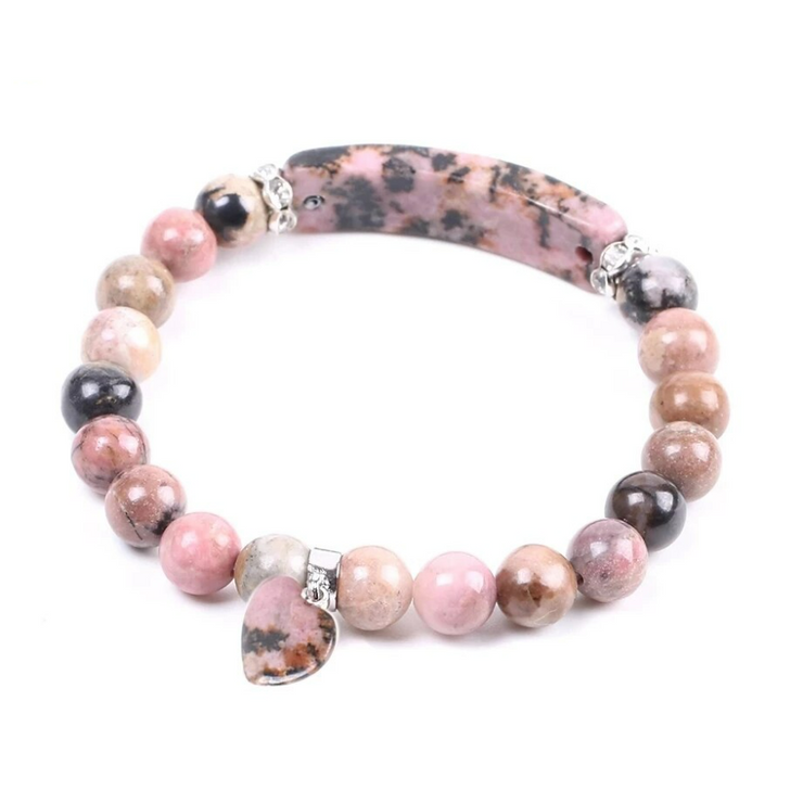 bracelet en pierre naturelle rhodonite |Therapietra