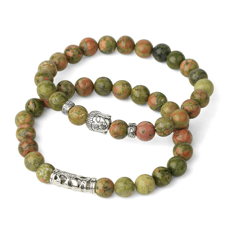 bracelet en pierre naturelle unakite |Therapietra