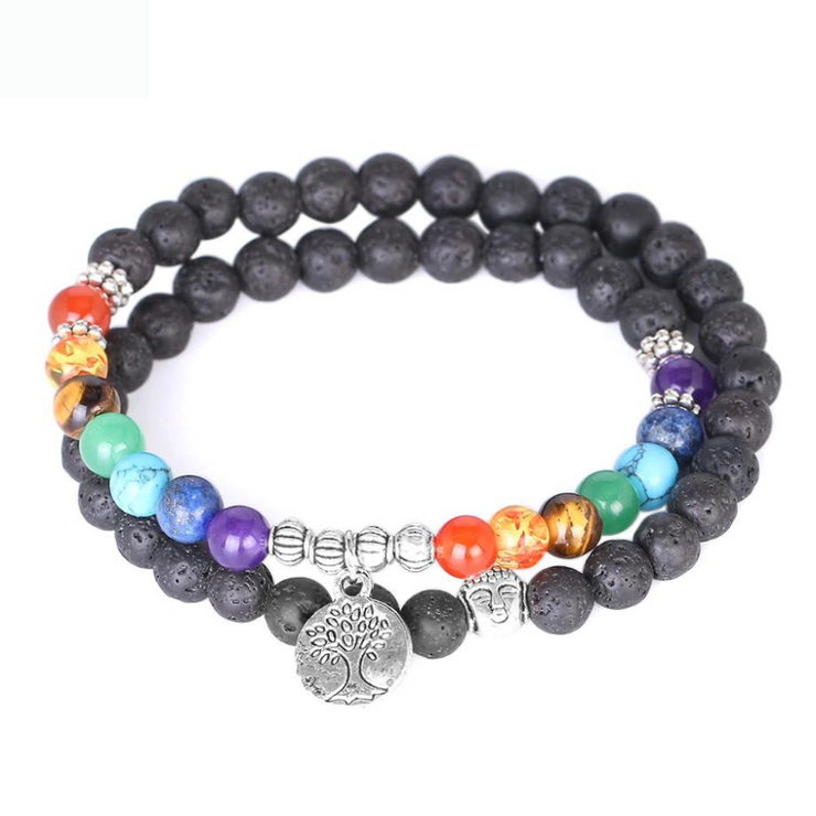 bracelet mala 7 chakras en pierre naturelle |Therapietra